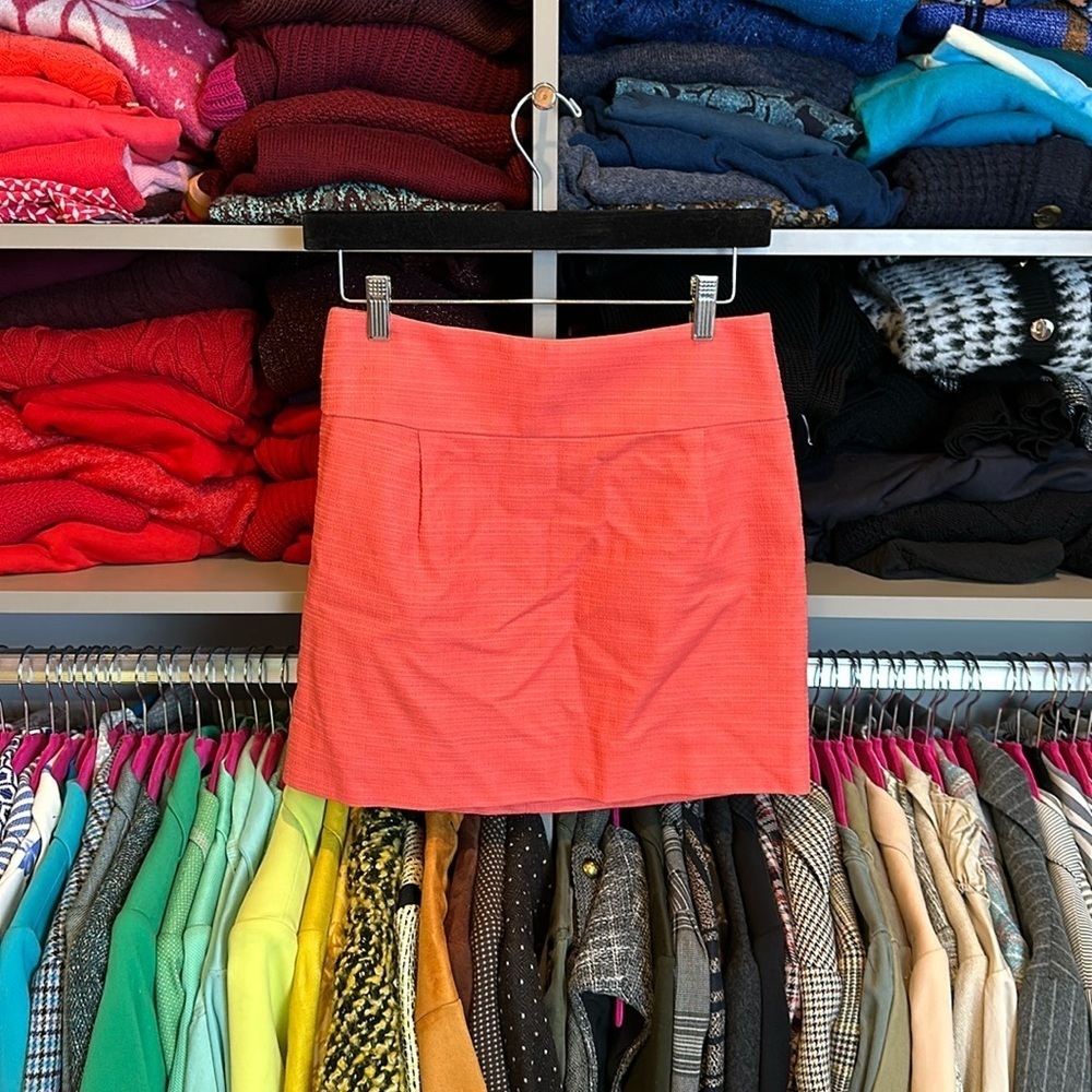 J Crew coral mini skirt size 0